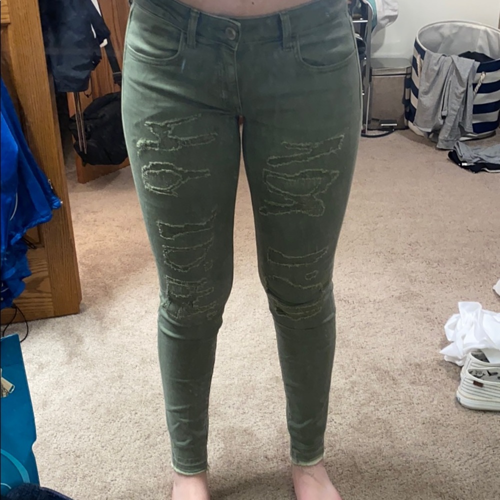 ARMY GREEN AMERICAN EAGLE JEGGING